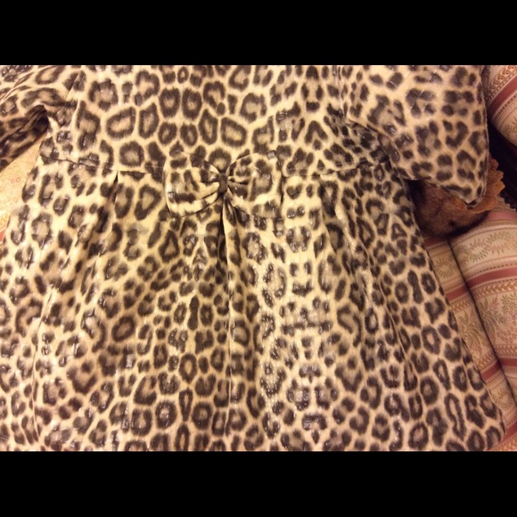 Girl's Hooded fur trim cheetah print Coat, sz.M - Picture 8 of 8